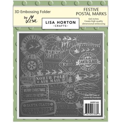 Lisa Horton Crafts 3D Embossing Folder - Postal Marks North Pole